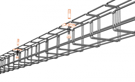 Canal cablu metalic 100x100mm tip G din sarma mesh galvanizat lungime 2m jgheab pentru trasee electrice [2]