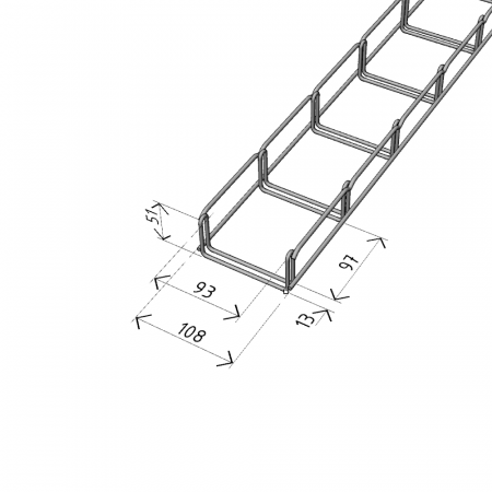 Canal cablu metalic 100x50mm din sarma mesh galvanizat lungime 2m jgheab pentru trasee electrice [1]