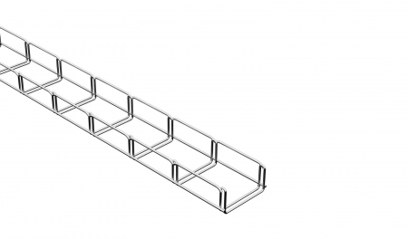 Canal cablu metalic din sarma - Canal cablu metalic 100x50mm din sarma mesh galvanizat lungime 2m jgheab pentru trasee electrice