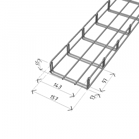Canal cablu metalic 150x50mm din sarma mesh galvanizat lungime 2m jgheab pentru trasee electrice [1]