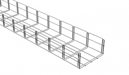 Canal cablu metalic din sarma - Canal cablu metalic 200x100mm din sarma mesh galvanizat lungime 2m jgheab pentru trasee electrice