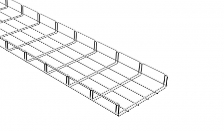 Canal cablu metalic din sarma - Canal cablu metalic 250x50mm din sarma mesh galvanizat lungime 2 metri jgheab pentru trasee electrice