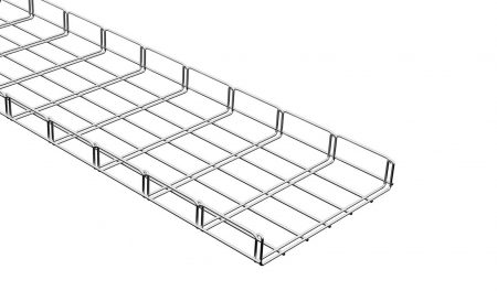 Canal cablu metalic din sarma - Canal cablu metalic 300x50mm din sarma mesh galvanizat lungime 2 metri jgheab pentru trasee electrice