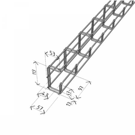 Canal cablu metalic 50x100mm tip G din sarma mesh galvanizat lungime 2m jgheab pentru trasee electrice [1]