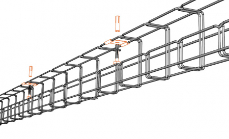 Canal cablu metalic 50x100mm tip G din sarma mesh galvanizat lungime 2m jgheab pentru trasee electrice [2]