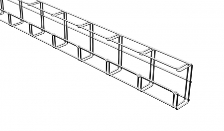 Canal cablu metalic din sarma - Canal cablu metalic 50x100mm tip G din sarma mesh galvanizat lungime 2m jgheab pentru trasee electrice