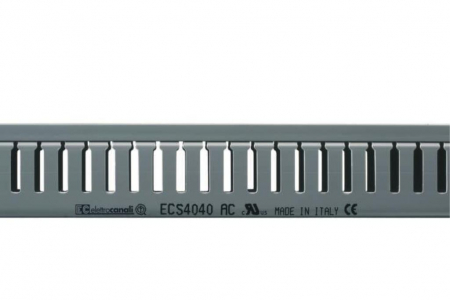 Canal cablu perforat 2m slitat 40x40mm gri pentru circuite electrice in tablouri [1]