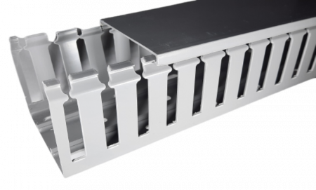 Canal cablu perforat slitat Elettrocanali 80x40mm gri pentru circuite electrice [1]