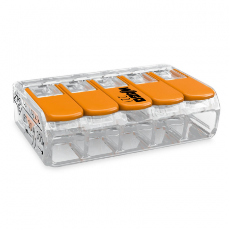 Cleme diverse - Clema conector fir WAGO 221-415 5x0,2-4mm2 pentru fir flexibil și solid 0.2-4mm2