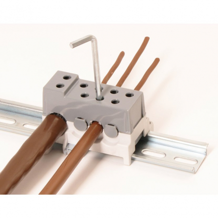Clema de distributie 250A 1 x 10-95 mm² si 7 x 2,5-50mm² montare sina sau surub [4]