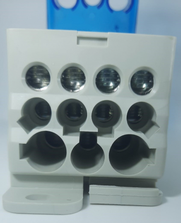 Clema de distributie 250A  derivatie cu montare pe sina intrare 1x95-120mm2 iesire 2x6-35mm² + 5x2.5-16mm² + 4x2.5-10mm² cu capac transparent detasabil [8]