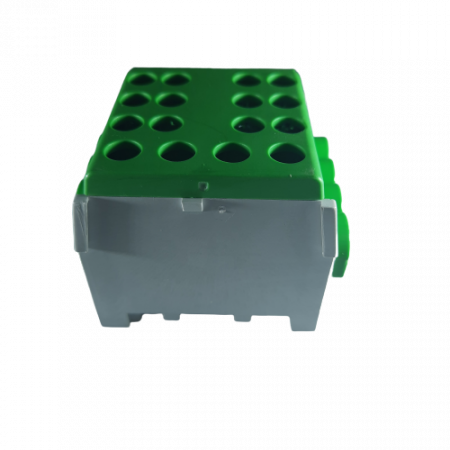 Clema de distributie derivatie 1 pol pe sina DIN omega 4 intrari ( 1x35+3x25mm2) verde pentru impamantare [5]