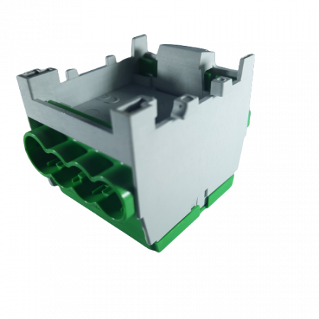 Clema de distributie derivatie 1 pol pe sina DIN omega 4 intrari ( 1x35+3x25mm2) verde pentru impamantare [4]
