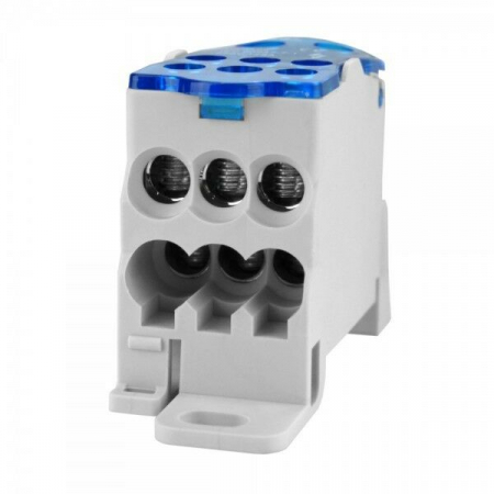 Clema de distributie pe sina 125A 1 pol cu capac intrare 1x10-35mm2 + 1x6-16mm2 si iesire 6x2.5-16mm2 [2]