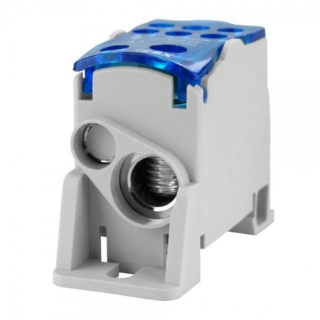 Clema de distributie pe sina 125A 1 pol cu capac intrare 1x10-35mm2 + 1x6-16mm2 si iesire 6x2.5-16mm2 [3]