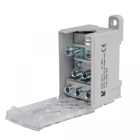 Clema pe sina bloc de distribuție a fazelor PVB 160-6 160A 1x16-95mm² + 6x2,5-35mm² Cu-Al 1000V AC / DC [2]