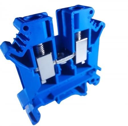 Clema pe sina bloc terminal 10mm² albastra 32A 42.5x47mm 690V [3]
