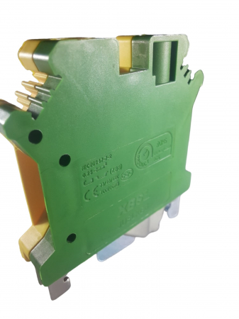 Cleme pe sina DIN - Clema pe sina bloc terminal 2.5mm² verde-galben 32A 42.5x47mm 690V