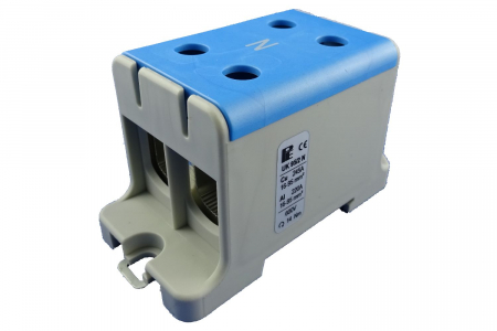 Cleme pe sina DIN - Clema terminala conexiune 1 pol albastra Cu-Al 4x95mm²​​​​​​​ montare pe sina DIN 35mm 220A (Al) 245A ( Cu)