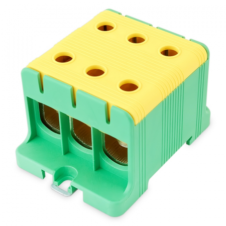 Cleme pe sina DIN - Clema terminala conexiune 1 pol galben verde Cu-Al 6x95mm²​​​​​​​ montare pe sina DIN 35mm 220A (Al) 245A ( Cu)