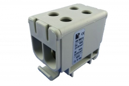 Cleme pe sina DIN - Clema terminala conexiune 1 pol gri Cu-Al 4x50mm²​​​​​​​ montare pe sina DIN 35mm 145A (Al) 160A ( Cu)