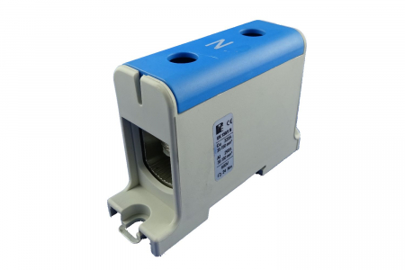 Cleme pe sina DIN - Clema terminala conexiune albastra Cu-Al 150mm² montare pe sina DIN 35mm 290A (Al) 320A ( Cu)
