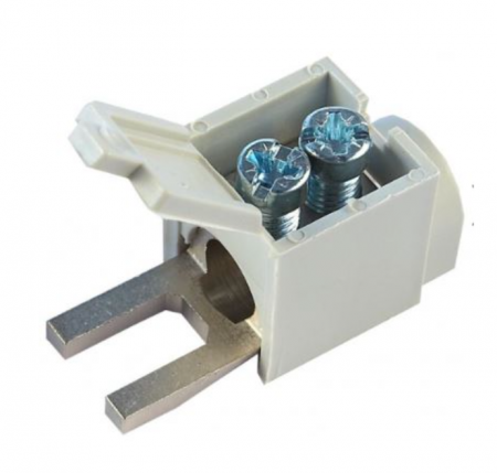 Accesorii electrice - Clema terminala de conexiune cu prindere tip furca 6 -25mm² 63A cu capac pentru protectie la atingere directa