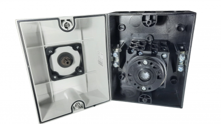 Comutator 20A 4kw 1-0-2 4 poli 400V AC IP65 industrial aplicat casetat  pentru transfer manual [2]