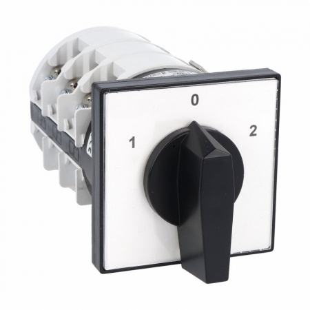 Intrerupatoare pentru tablouri electrice - Comutator 125A 37kW 3 poli 1-0-2 IP40 rotativ inversor de sens motor  90x90mm