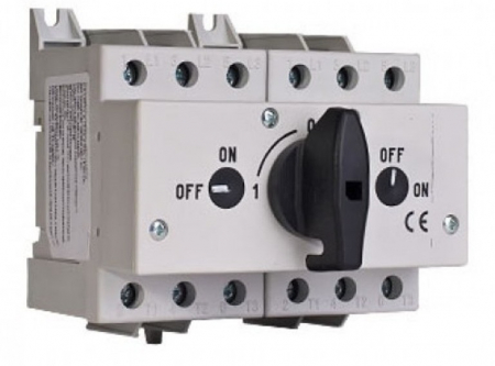 Comutator sursa 3x125A 3 poli 125A 1-0-2  rotativ modular montare pe sina [1]