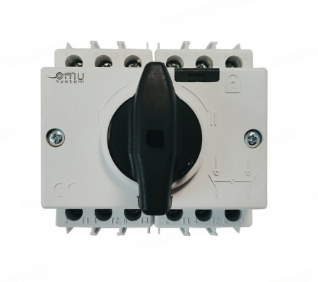 Comutator sursa 3x63A 3 poli 63A 1-0-2 rotativ modular  montare pe sina [2]