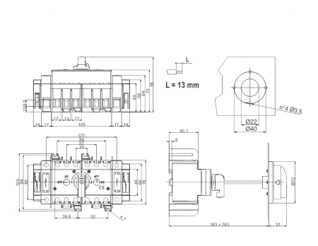 Comutator sursa 3x80A 3 poli 80A 1-0-2  rotativ modular montare pe sina [3]