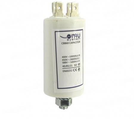 Accesorii electrice - Condensator de operare 4μF 450V AC cu șurub M8, piuliță (6.4x0.8mm)