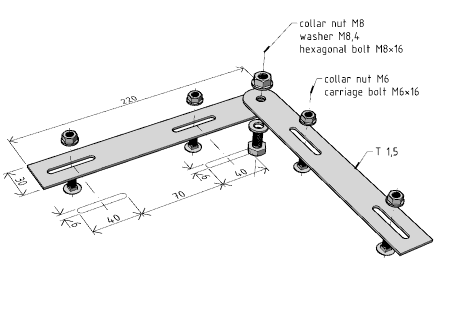 Conector unghiular pentru canal cablu din sarma mesh [1]