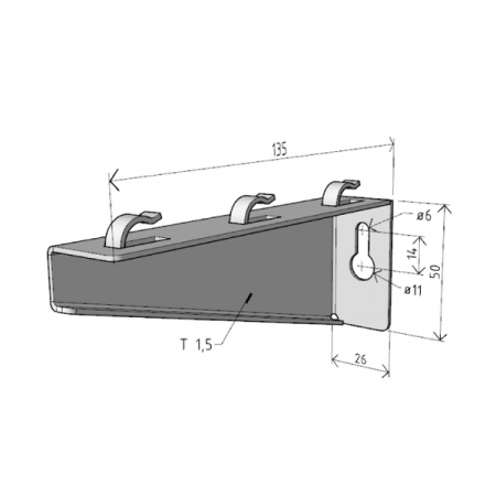 Consola 135x50mm electro-galvanizata suport pentru prindere canal cablu din sarma mesh 100mm sau 50mm [1]
