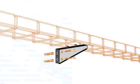 Consolă 500x105mm NZM500 electro-galvanizată suport pentru prindere canal cablu din sârmă mesh 400mm, susținere maxim 150 kg [2]