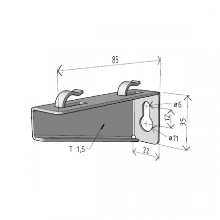 Consola 85x35mm electro-galvanizata suport pentru prindere canal cablu din sarma mesh 50mm [1]