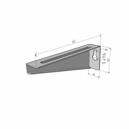 Consolă universală 145x50mm NZMU100 electro-galvanizată suport pentru prindere canal cablu din sârmă mesh, susținere maxim 40 kg [1]