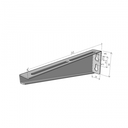 Consolă universală 245x70mm NZMU200 electro-galvanizată suport pentru prindere canal cablu, susținere maxim 50 kg [1]