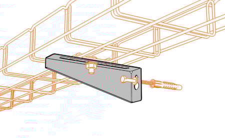 Consolă universală 245x70mm NZMU200 electro-galvanizată suport pentru prindere canal cablu, susținere maxim 50 kg [2]
