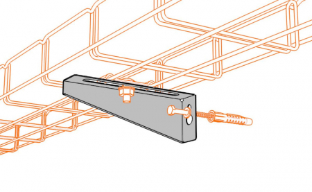 Consolă universală 445x100mm NZMU400 electro-galvanizată suport pentru prindere canal cablu, susținere maxim 100 kg [2]
