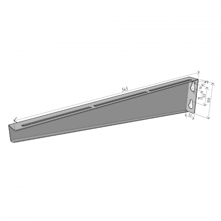 Consolă universală 545x100mm NZMU500 electro-galvanizată suport pentru prindere canal cablu, susținere maxim 120 kg [1]