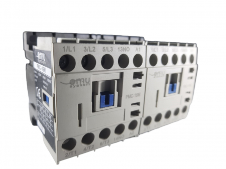 Contactor mini reversibil 12A alimentare bobina la 24V AC 3 poli + 2 contacte normal deschise NO [1]