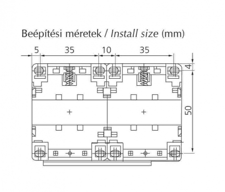 Contactor mini reversibil 16A alimentare bobina la 400V AC 3 poli + 2 contacte normal deschise NO [5]