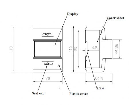 Contor digital de consum trifazic cu transformator de curent masurare indirecta 6A 4 module [2]