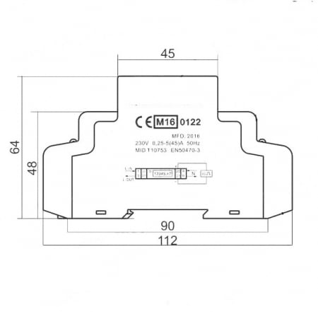 Contor monofazic cu afisaj analog 45A IP51 montaj pe sina [1]