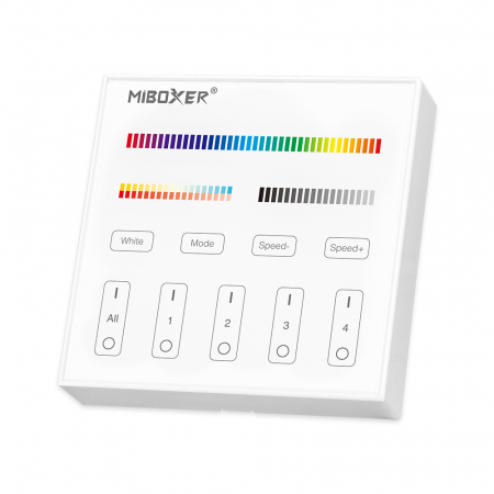 Controler Mi-Light B4 MiBoxer Group Control grup zonă, control telecomandă albă de perete DIM+RGB+CCT