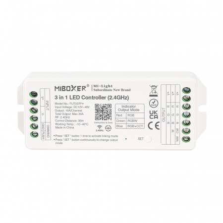 Banda led si accesorii - Controller de zonă Mi-Light MiBoxer Group Control 3 în 1 DIM+RGB/RGBW/RGBWW 10A FUT037P+