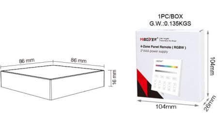 Controller Mi-Light B3 MiBoxer Group Control grup zonă telecomandă perete, negru DIM+RGBW [4]