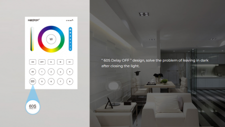 Controller Mi-Light B8 Miboxer Group Control luminozitate, telecomandă cu 8 zone montată pe perete, controler alb pentru temperatura culorii DIM+RGB+CCT [6]